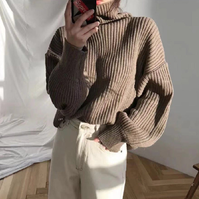 Ricci™ | Pullover di lusso con colletto alto e maniche a palloncino