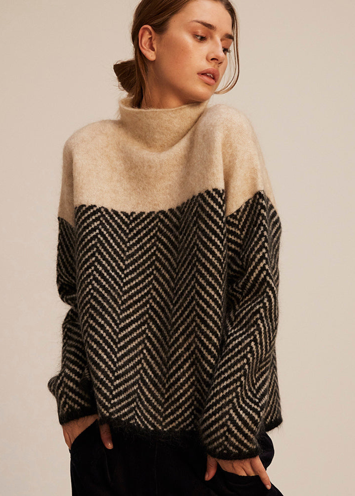 Malene ~ Maglione a collo alto in cotone