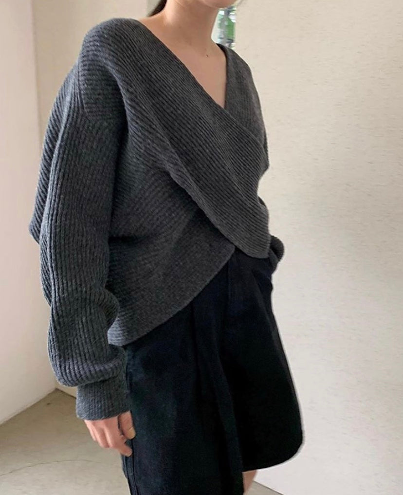 Ricci™ | Pull in maglia incrociata chic