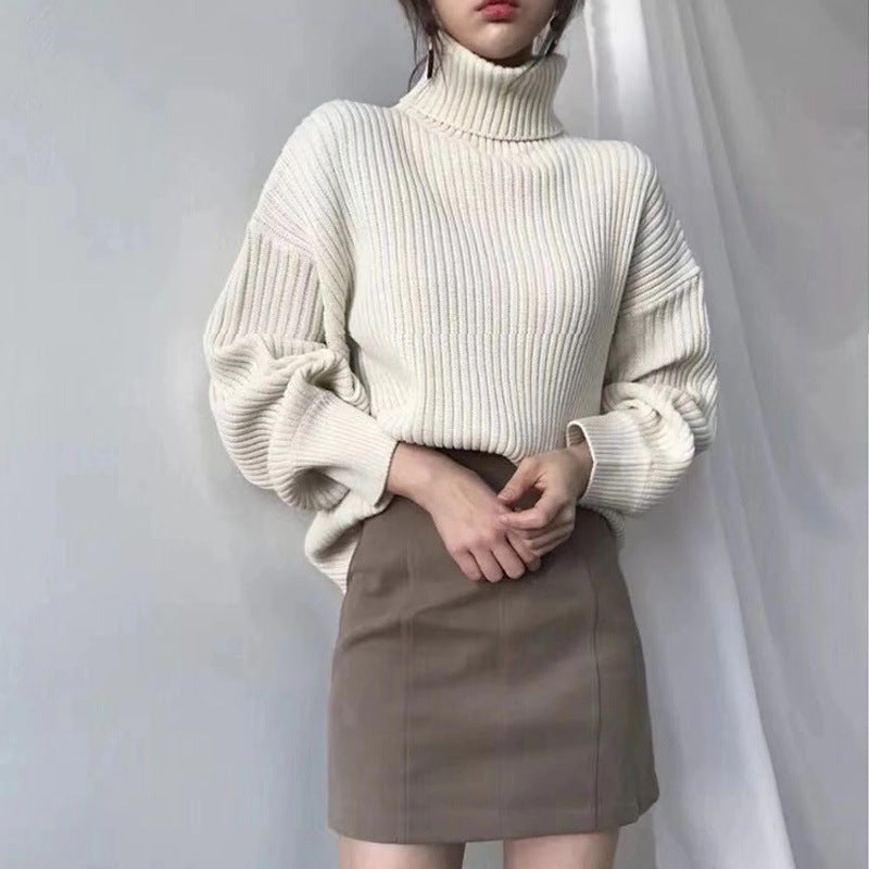 Ricci™ | Pullover di lusso con colletto alto e maniche a palloncino