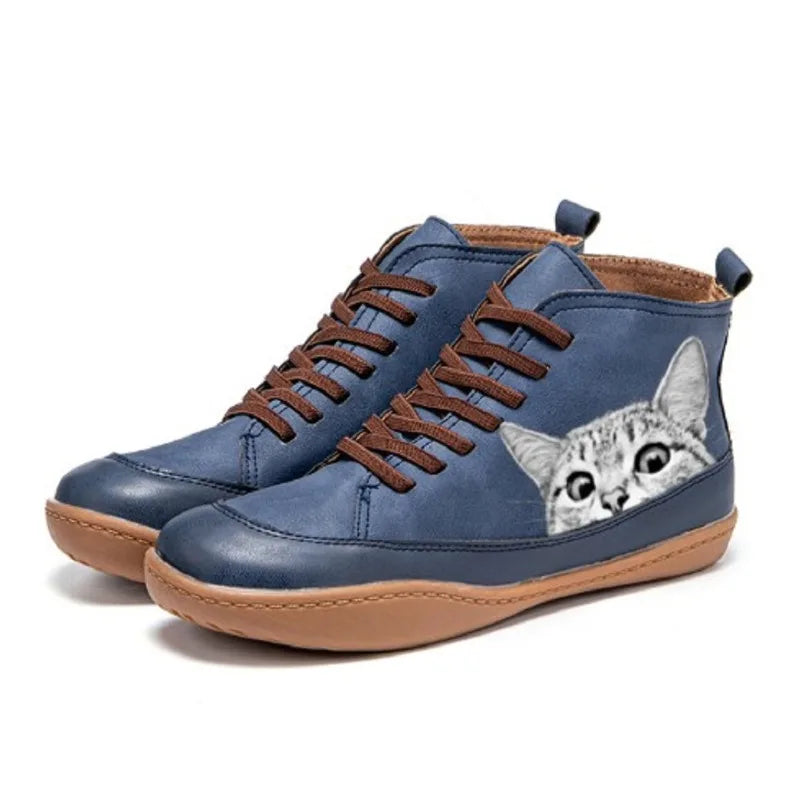 Ricci™ | Stivaletti in pelle per amanti dei gatti