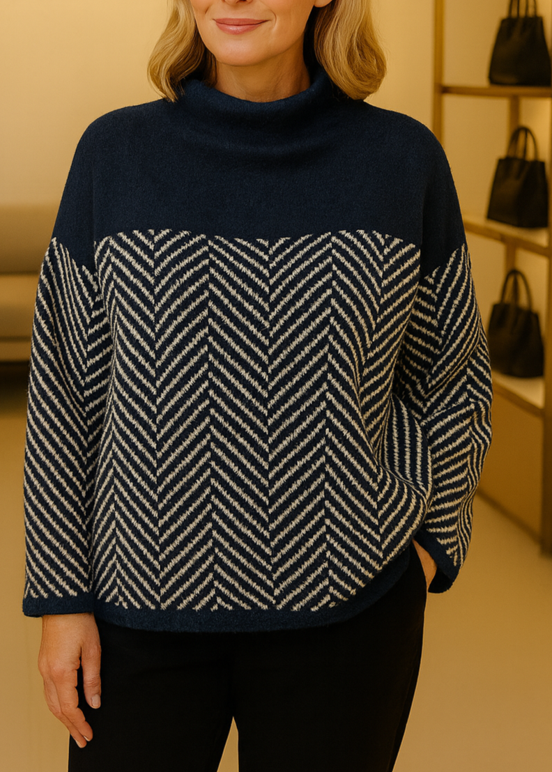 Malene ~ Maglione a collo alto in cotone