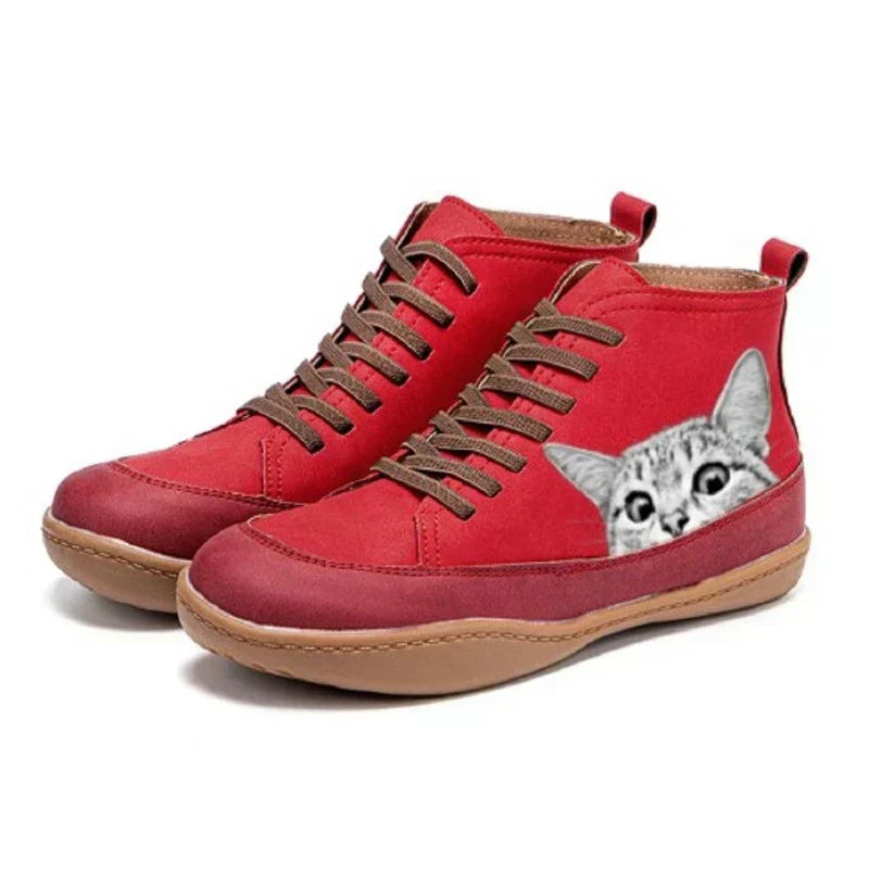Ricci™ | Stivaletti in pelle per amanti dei gatti
