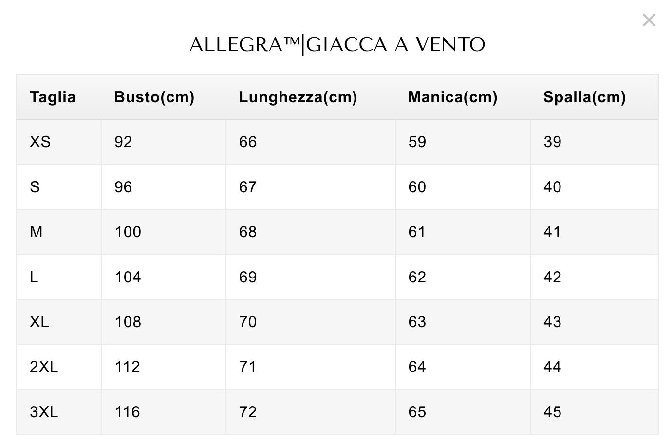 ALLEGRA™|GIACCA A VENTO