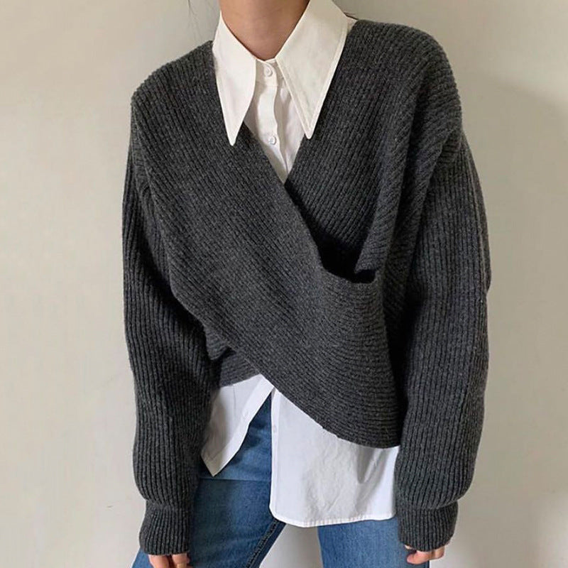 Ricci™ | Pull in maglia incrociata chic