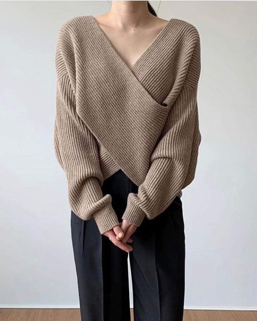 Ricci™ | Pull in maglia incrociata chic