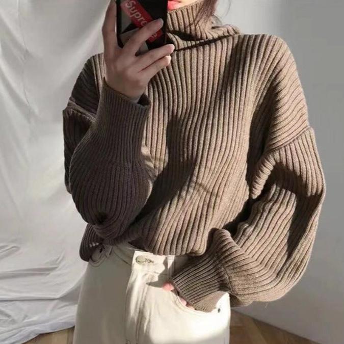 Ricci™ | Pullover di lusso con colletto alto e maniche a palloncino