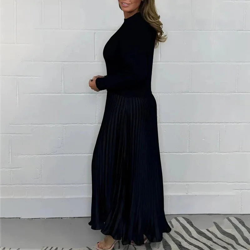 Camilla | Abito lungo con maglione e gonna a pieghe