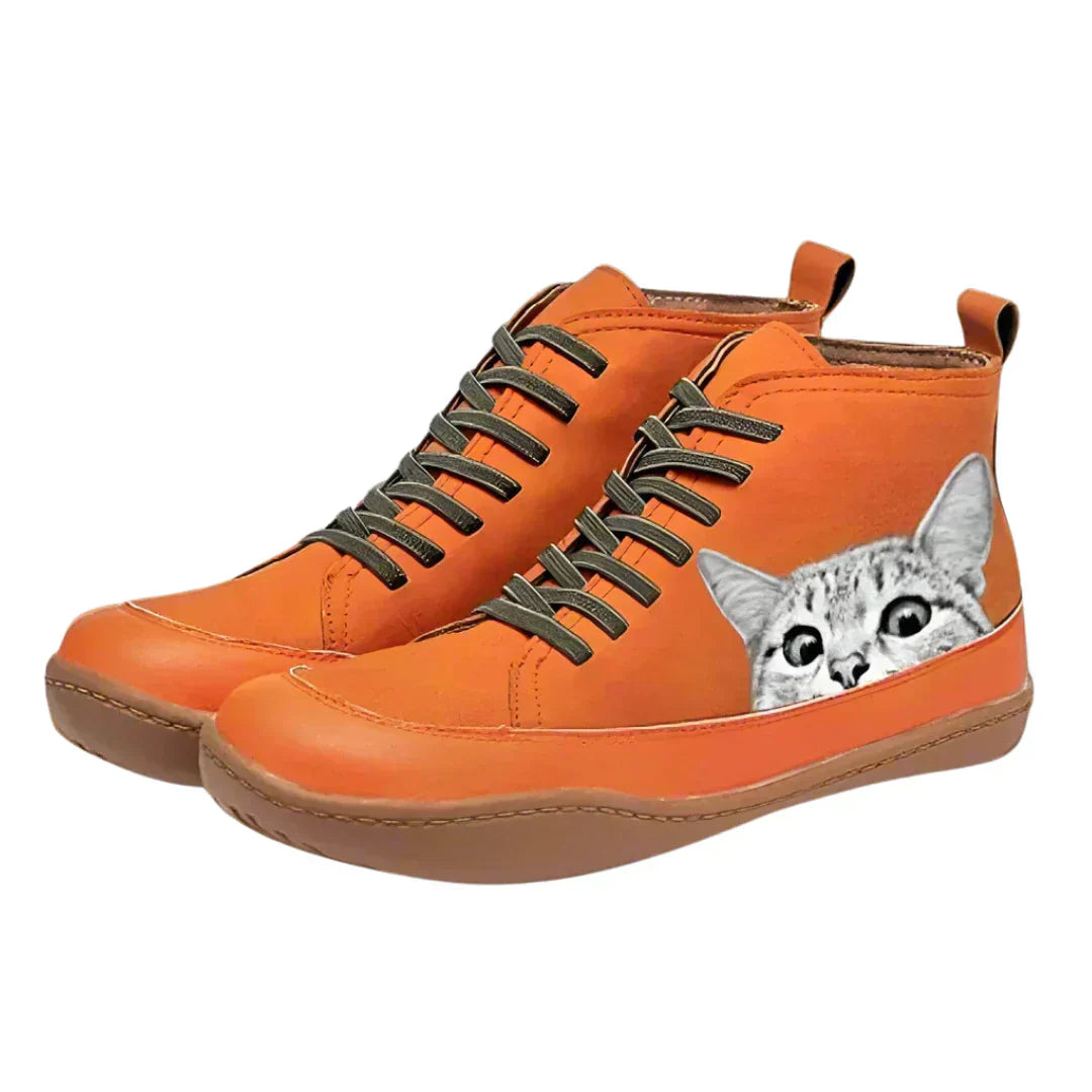 Ricci™ | Stivaletti in pelle per amanti dei gatti