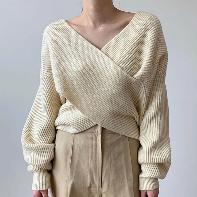 Ricci™ | Pull in maglia incrociata chic