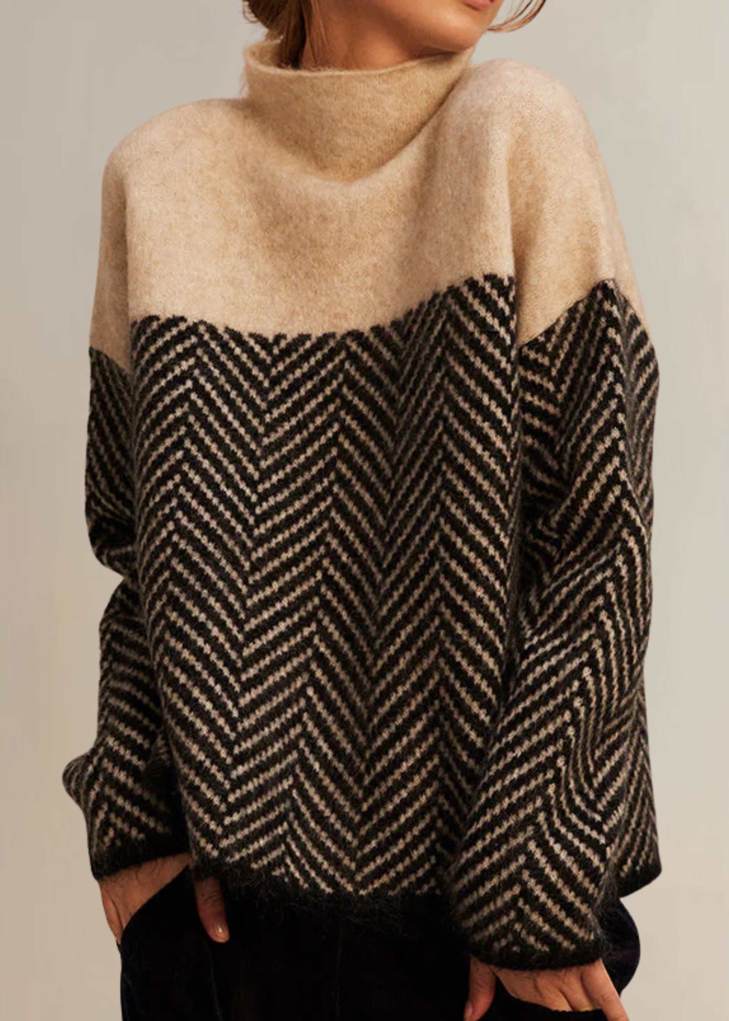 Malene ~ Maglione a collo alto in cotone