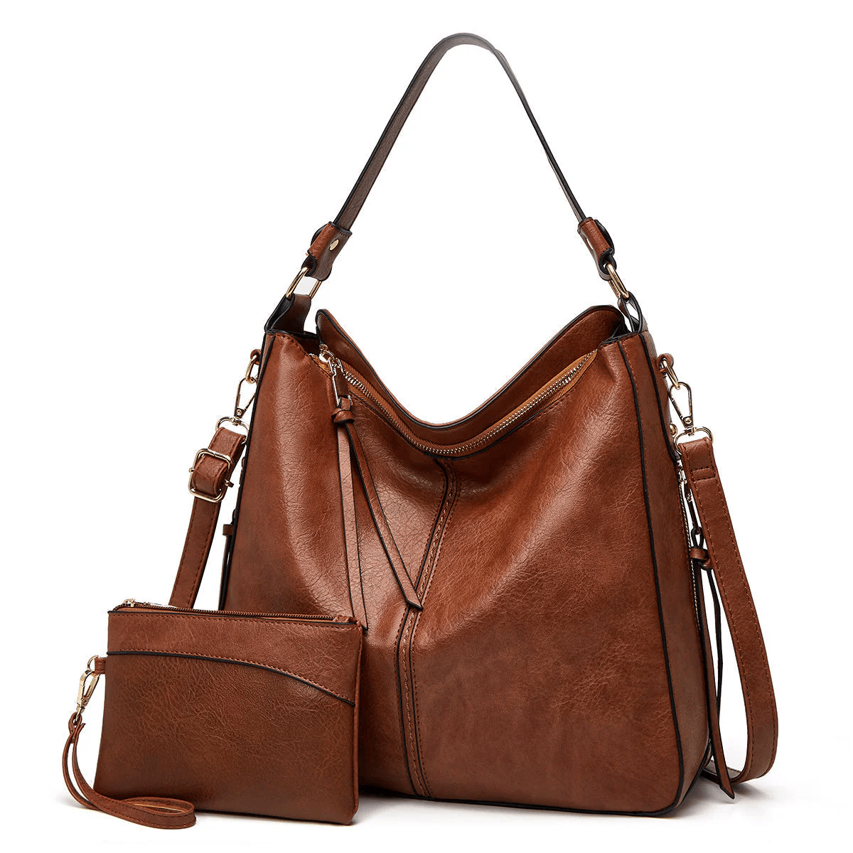 Vintage Leather Bag ’Verona’™ | Borsa elegante con grande capienza